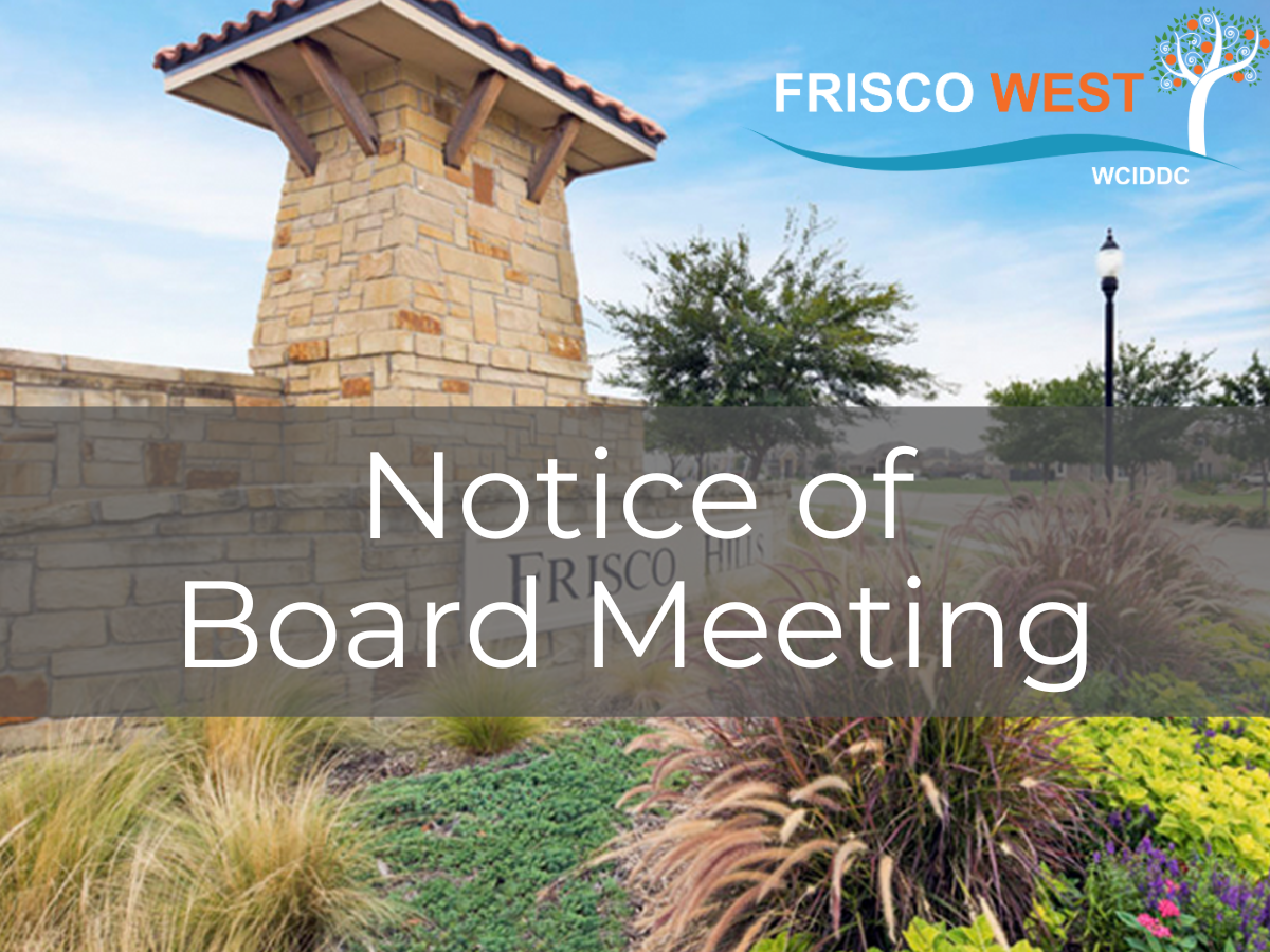 FWWCID Notice of Board Meeting